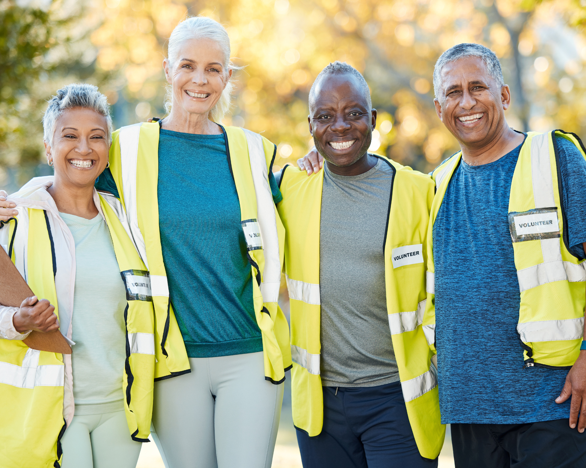 a group of volunteers smiling 